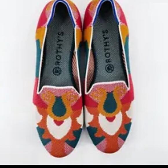Rothy's Moroccan Print Amber Loafers Shoes RARE Retired Flats Colorful 9 W - Picture 4 of 9